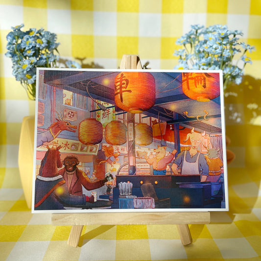 Night Market Art Print
