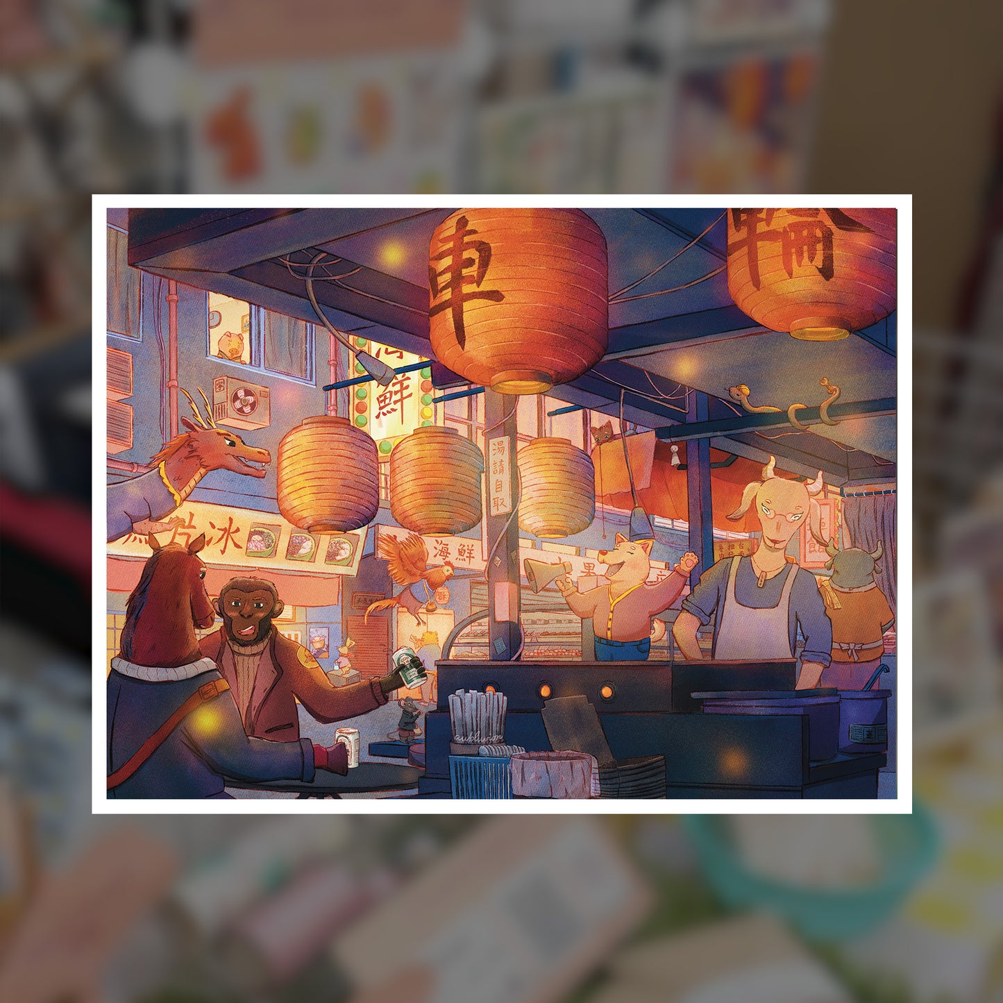 Night Market Art Print