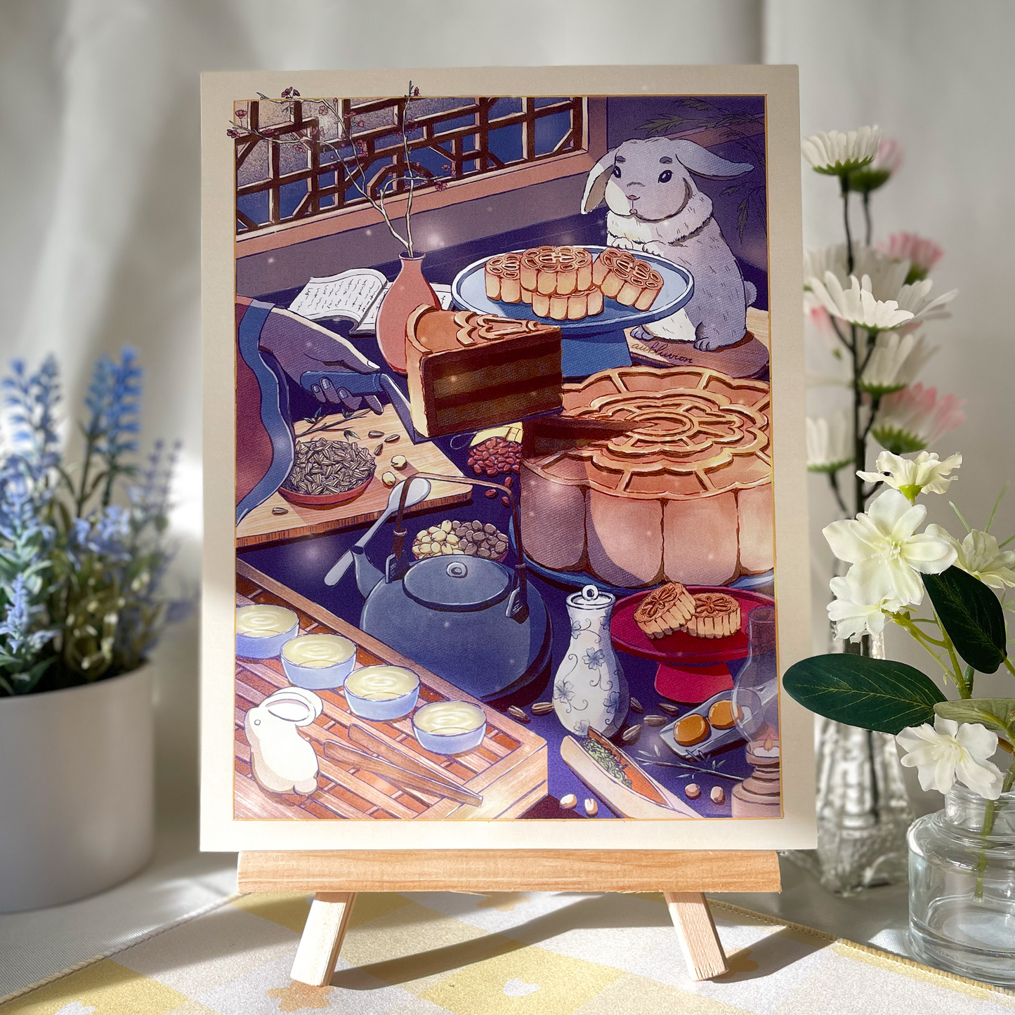 Mooncake Tea Party Art Print