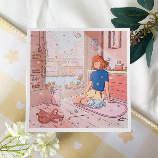 Chilling with the Cats Art Print