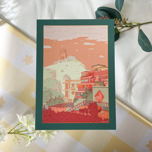 Castle by the Town Art Print